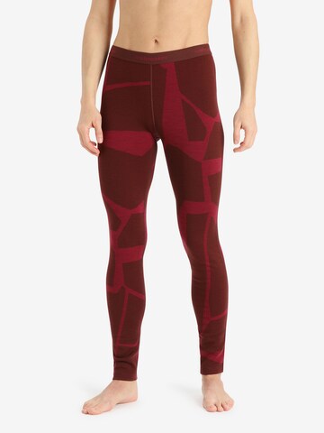 Skinny Pantalon de sport 'Landscapes' ICEBREAKER en rouge : devant