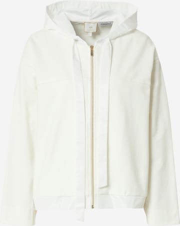 La Martina Zip-Up Hoodie in White: front