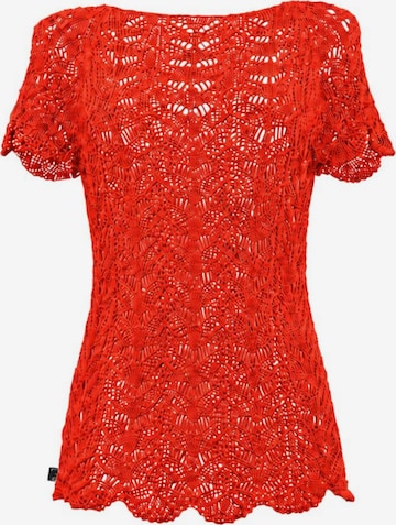 Süel knitwear Sticktop 'Twin Lace' in Rot: Vorderseite