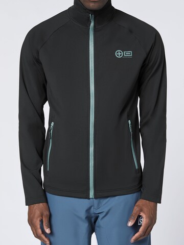 CHIEMSEE Fleece Jacket ' mit Kontrastdetails ' in Black: front