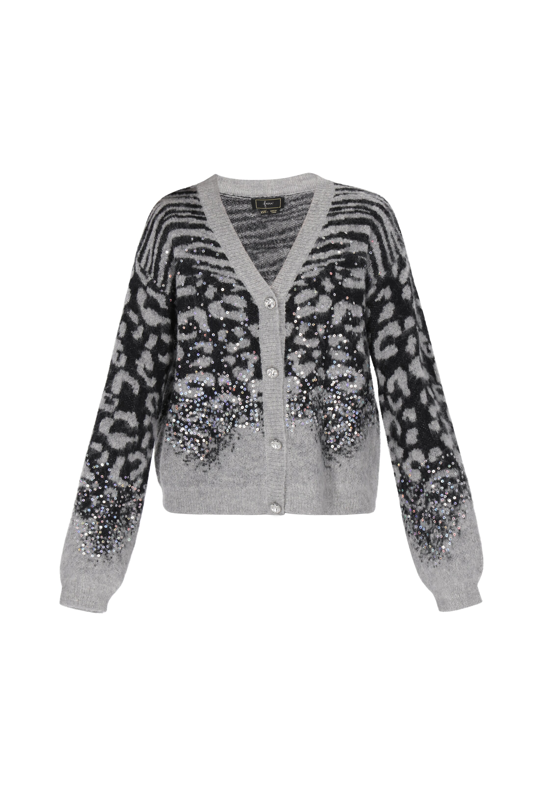 faina - Cárdigan en negro: frente