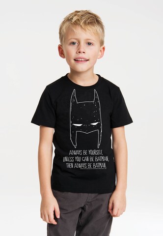 LOGOSHIRT Shirt 'DC Comics - Batman, Always Be Yourself' in Zwart: voorkant