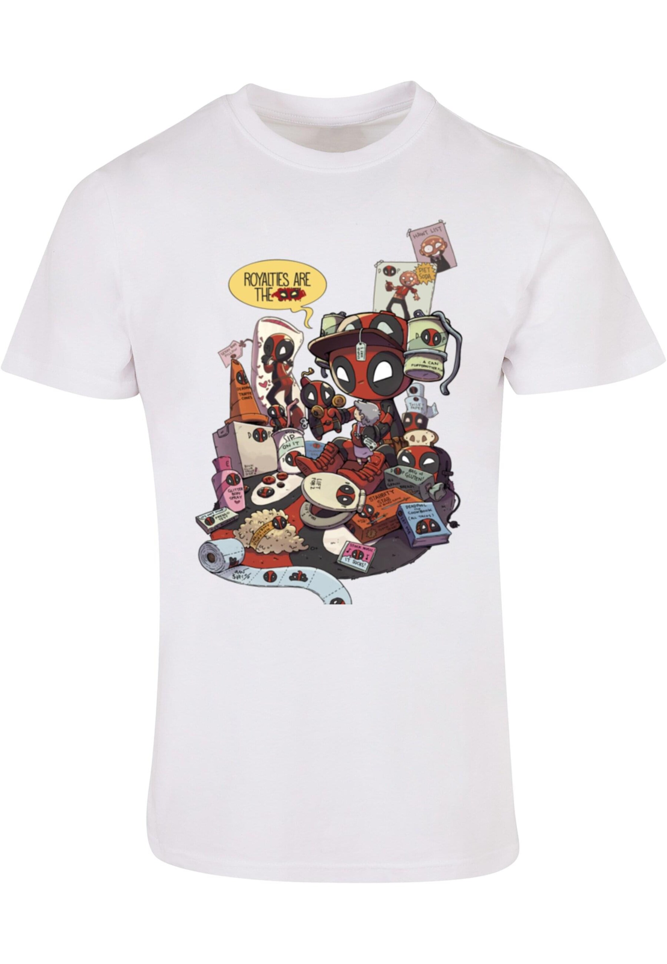 T-Shirt 'Deadpool - Merchandise Royalties' ABSOLUTE CULT en blanc : devant