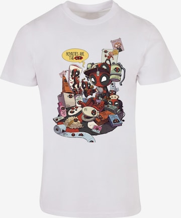 ABSOLUTE CULT Shirt 'Deadpool - Merchandise Royalties' in White: front