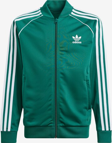 ADIDAS ORIGINALS Zip-Up Hoodie 'Adicolor Sst' in Green: front