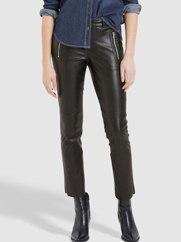 MARC AUREL Slim fit Trousers in Black: front
