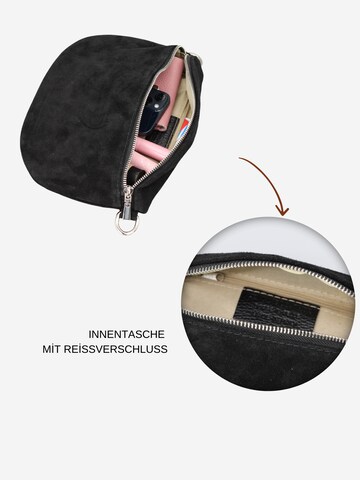 Brise Schultertasche 'Afia Suede' in Schwarz