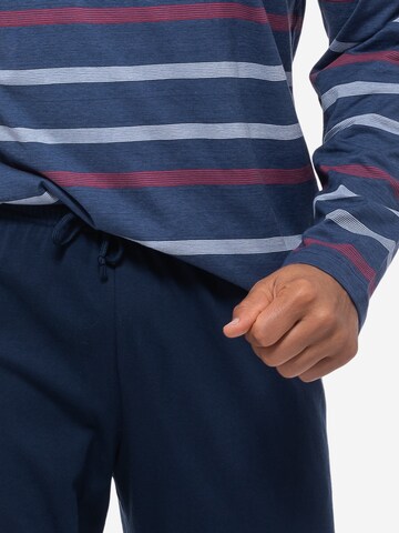 Ammann Long Pajamas 'Night & Home Cotton' in Blue