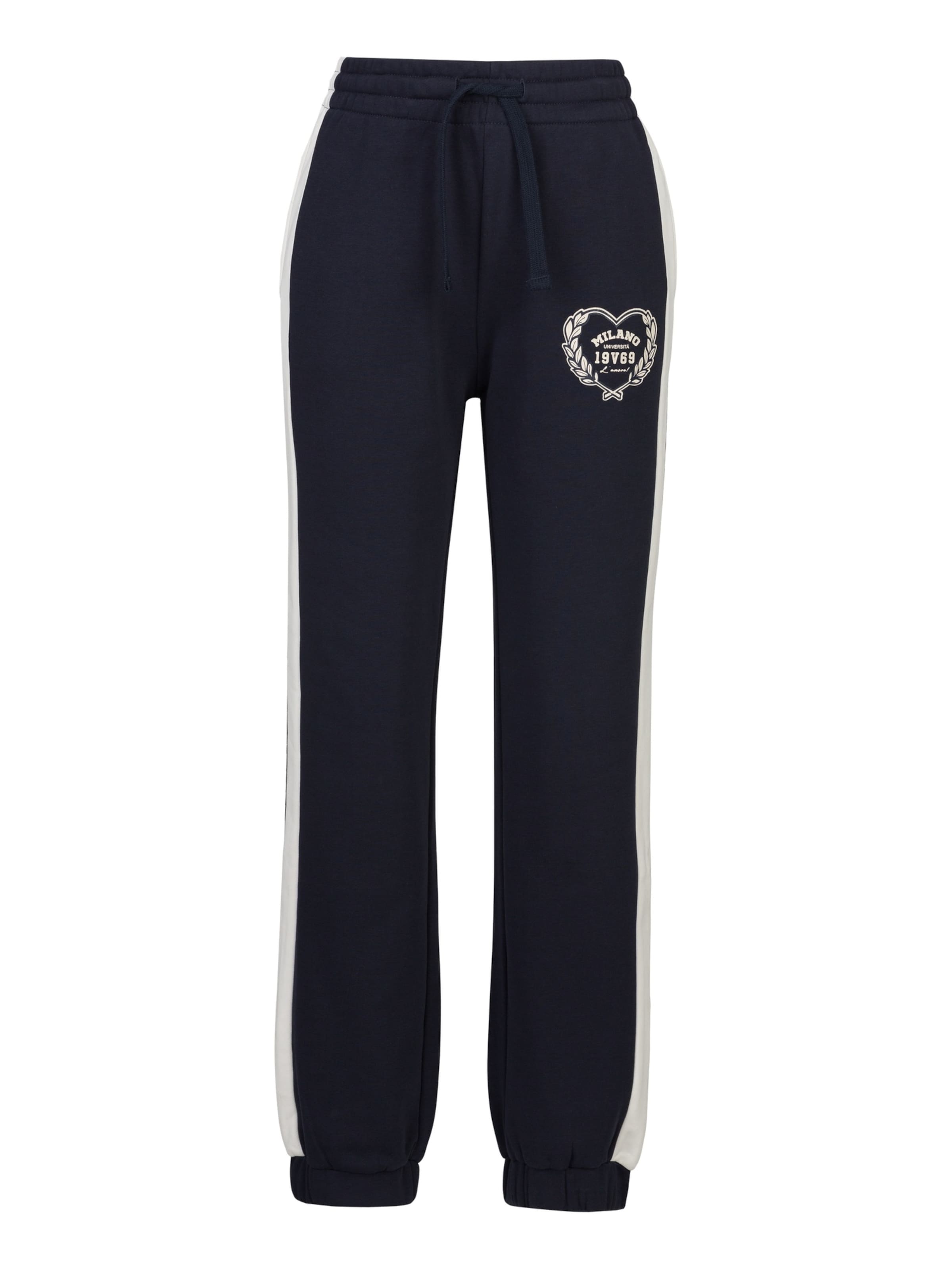 19V69 ITALIA Tapered Broek 'Keta College' in Blauw: voorkant