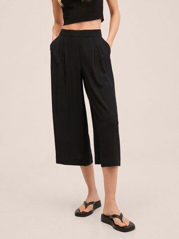 Wide Leg Pantalon à pince 'LIFE' MANGO en noir : devant