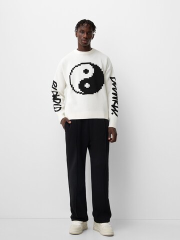 Pull-over Bershka en blanc