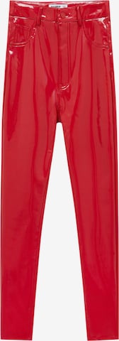 Pull&Bear Skinny Broek in Rood: voorkant