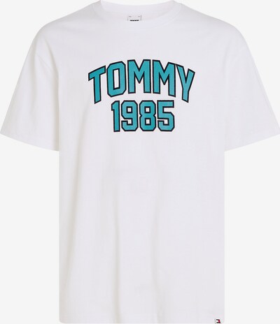 Tommy Jeans T-Krekls, krāsa - ciāna zils / melns / balts, Preces skats