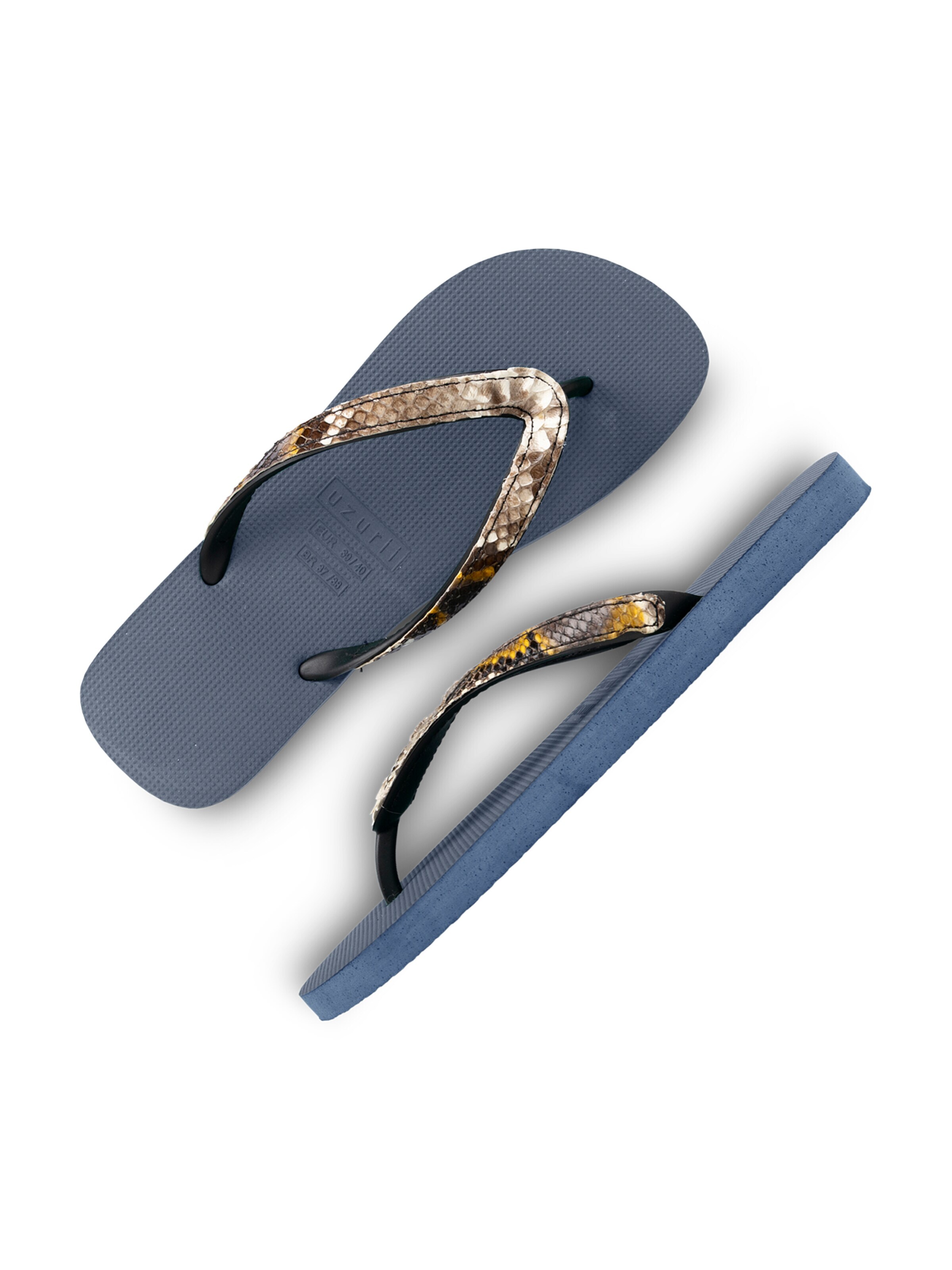 Uzurii Luxury Footwear Zehentrenner 'Python' in Braun