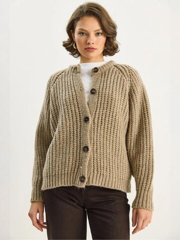 Bianco Lucci Strickjacke in Beige: Vorderseite
