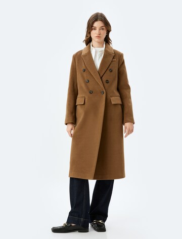Koton Between-Seasons Coat in Brown: front