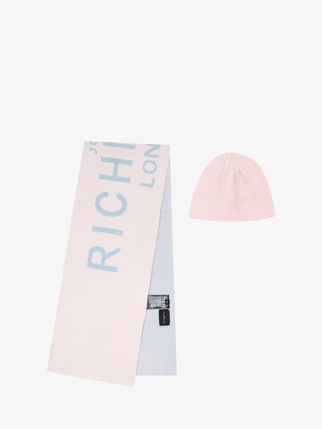 John Richmond Set 'John Richmond Set Sciarpa e Cappello Bambina – Rosa Chiaro con Logo Azzurro' in Pink