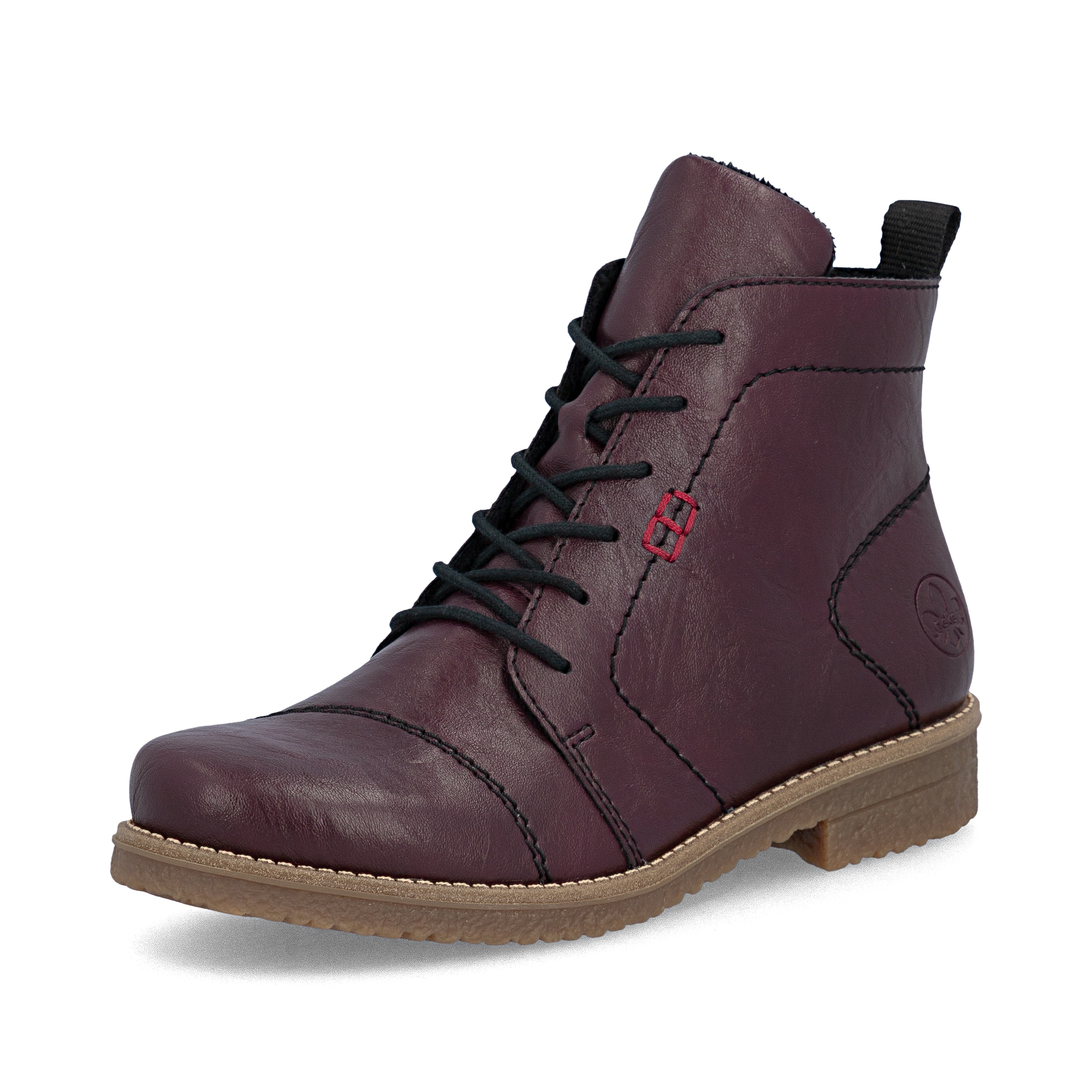 Bottines à lacets Rieker en rouge : devant