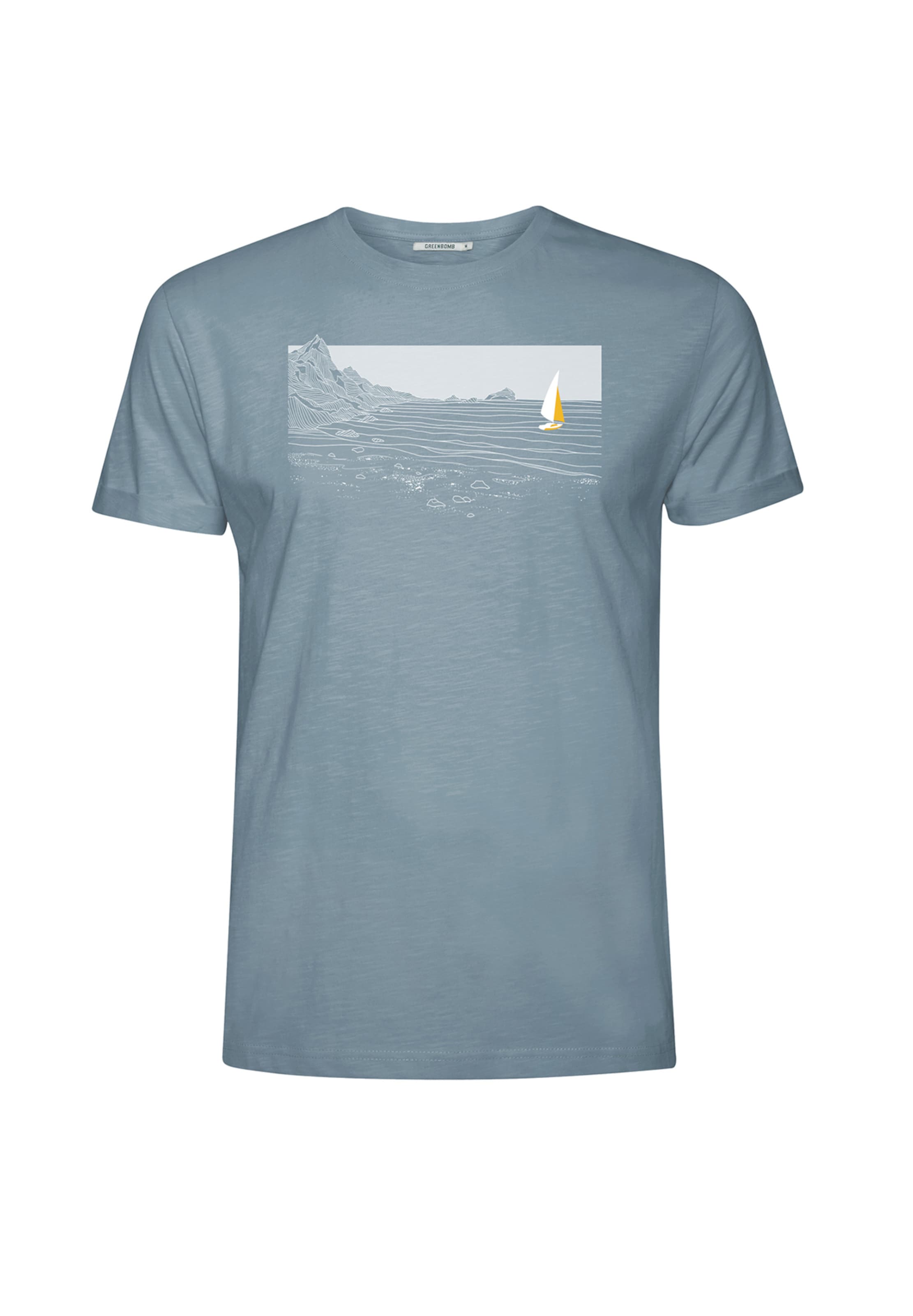 GREENBOMB Shirt 'Nature Cliffsail' in Blauw: voorkant