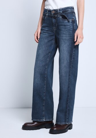 Street One Studio Wide leg Jeans in Blue: front
