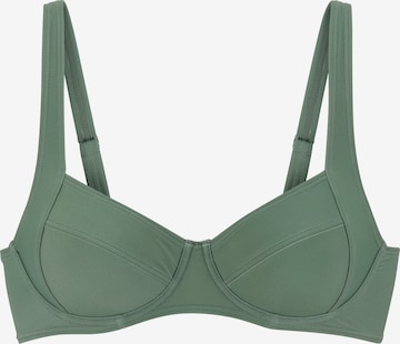 LASCANA - Clásico Top de bikini en verde: frente