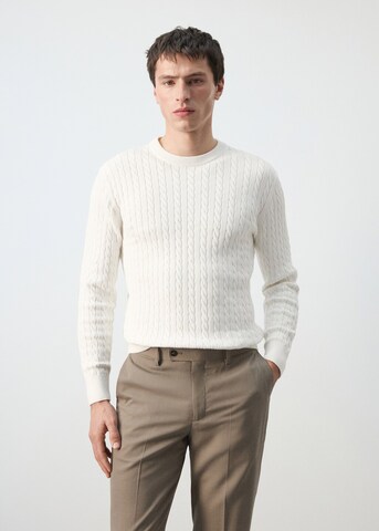 MANGO MAN Sweater 'Muguet' in White: front