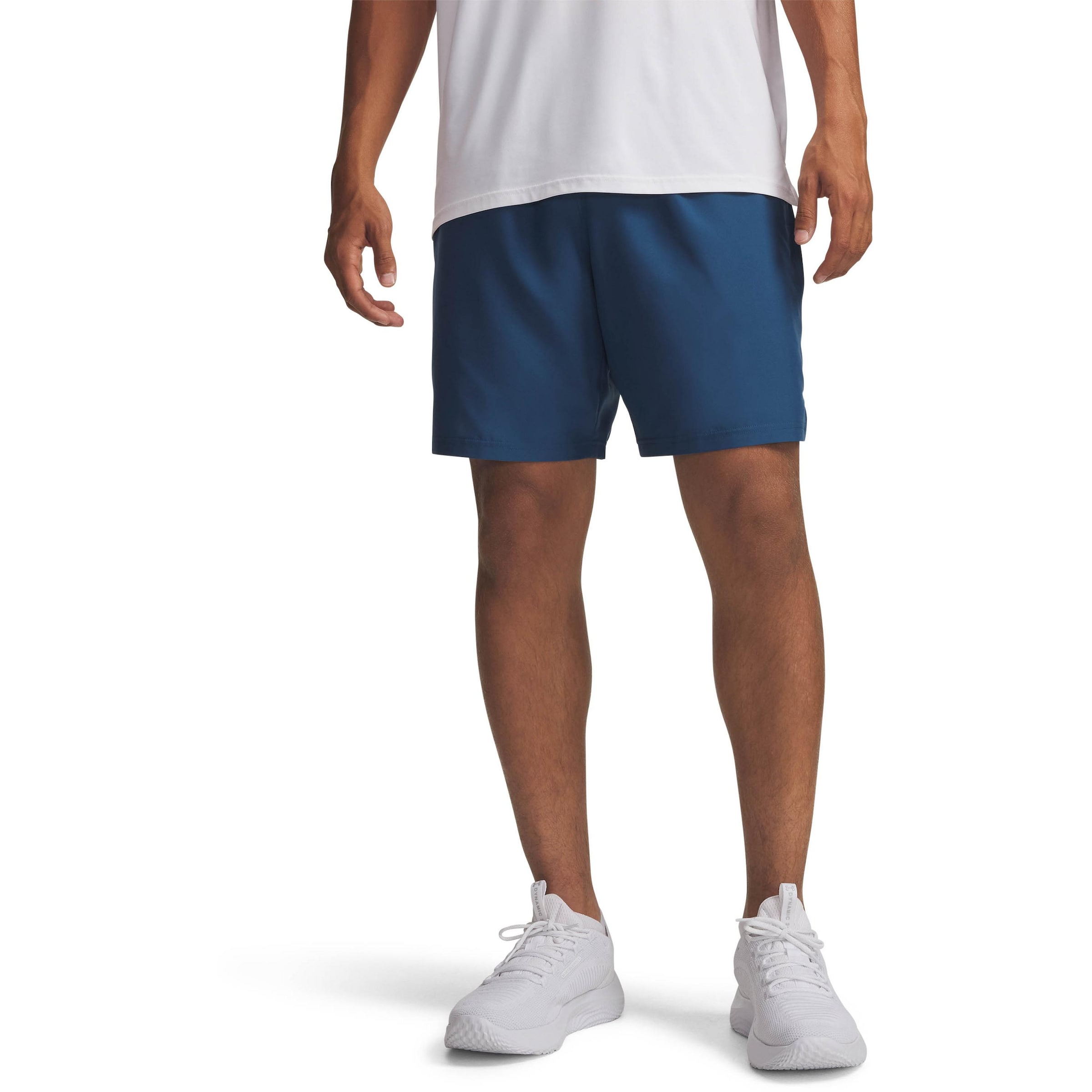 UNDER ARMOUR Regular Workout Pants 'Wordmark' in Blue: front