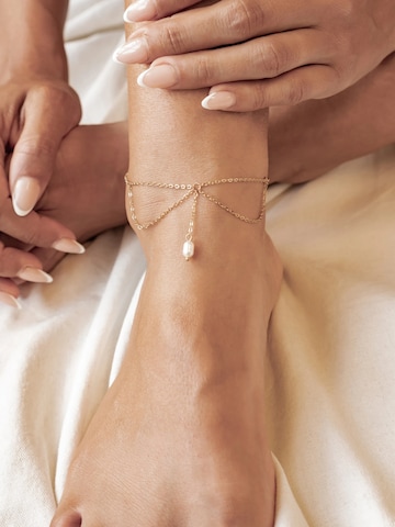Bijoux de pied 'Pearl Drop Layered' Hey Happiness en or : devant