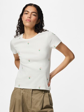 Maglietta di PIECES in bianco: frontale