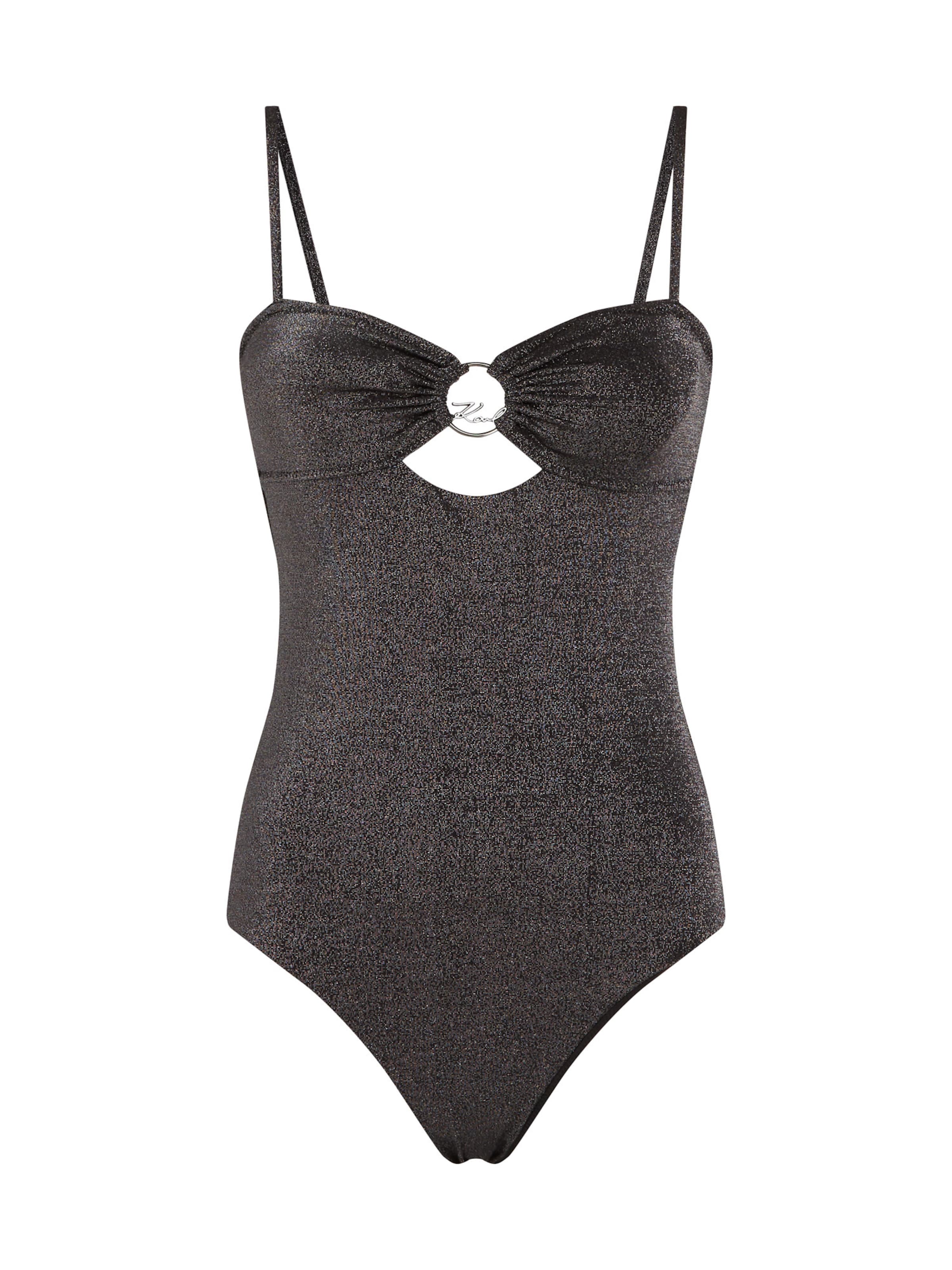 Maillot de bain Karl Lagerfeld en noir : devant