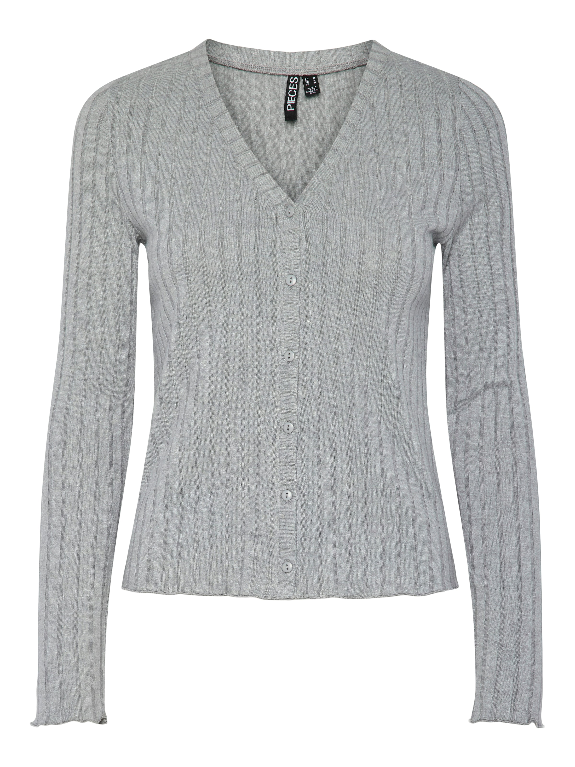 PIECES Kardigan 'PCIris' – šedá: přední strana