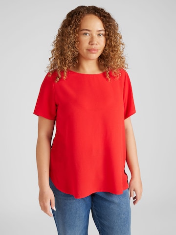 Camicia da donna 'VICA' di ONLY Carmakoma in rosso: frontale