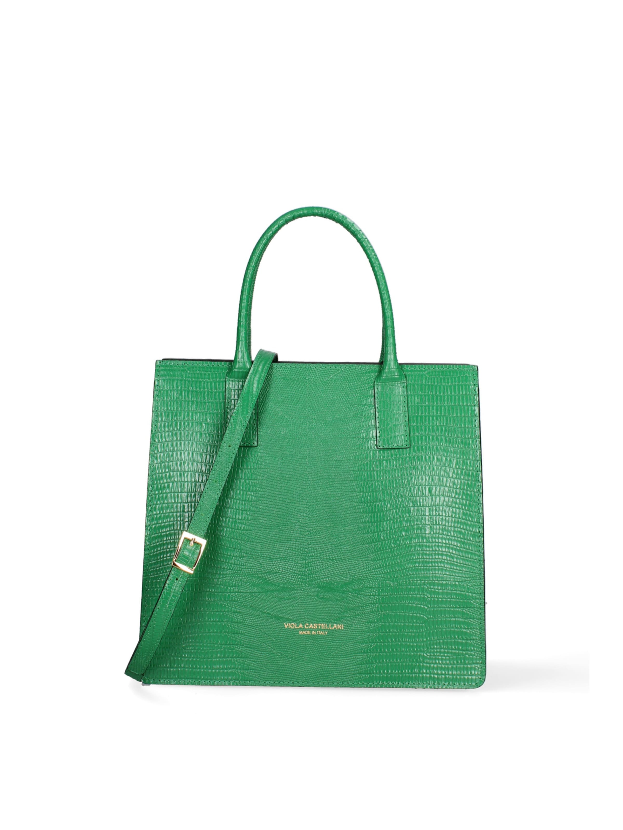 Borsa a mano di Viola Castellani in verde: frontale