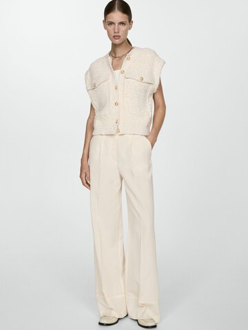 MANGO Knitted Vest 'Hepburn' in Beige
