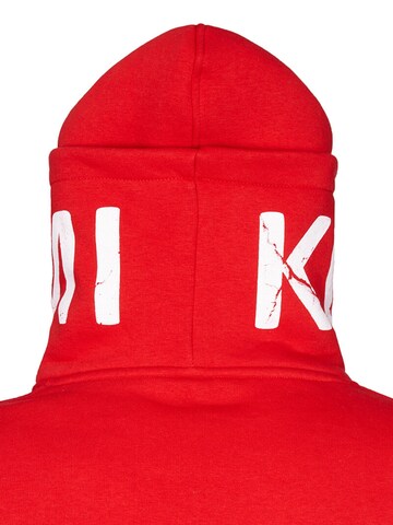 Koyumi Sweatshirt 'Oversize Hoodie mit hohem Kragen – Schwerer 3-Faden Stoff - Break your Neck' in Red