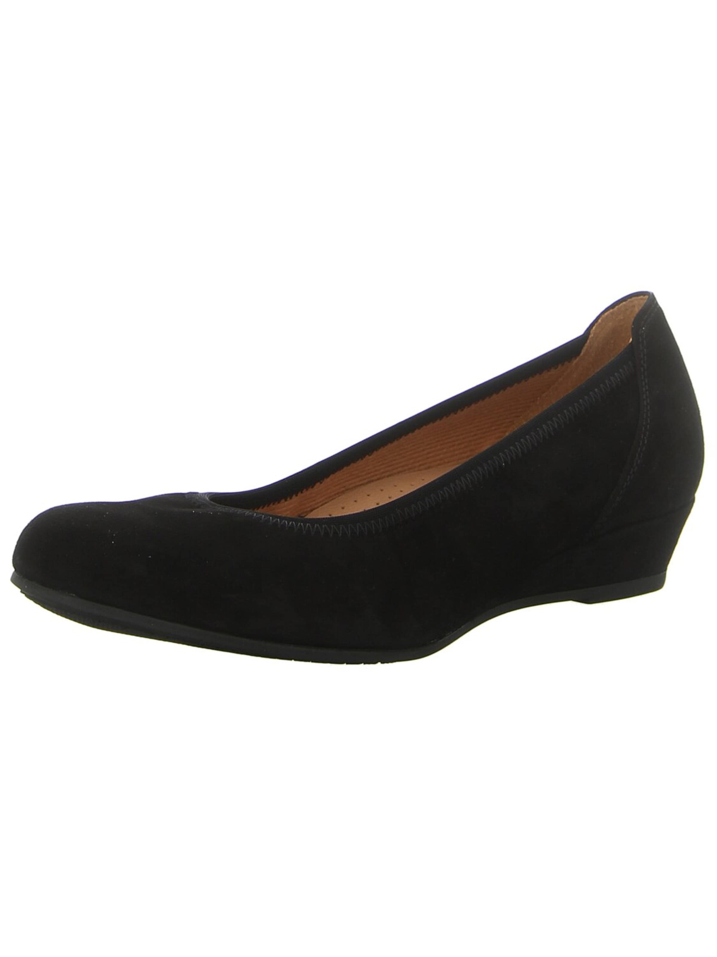GABOR Pumps 'Flacher Pump Damen 02.690.47 Velourleder in schwarz'‌ in Schwarz: Vorderseite