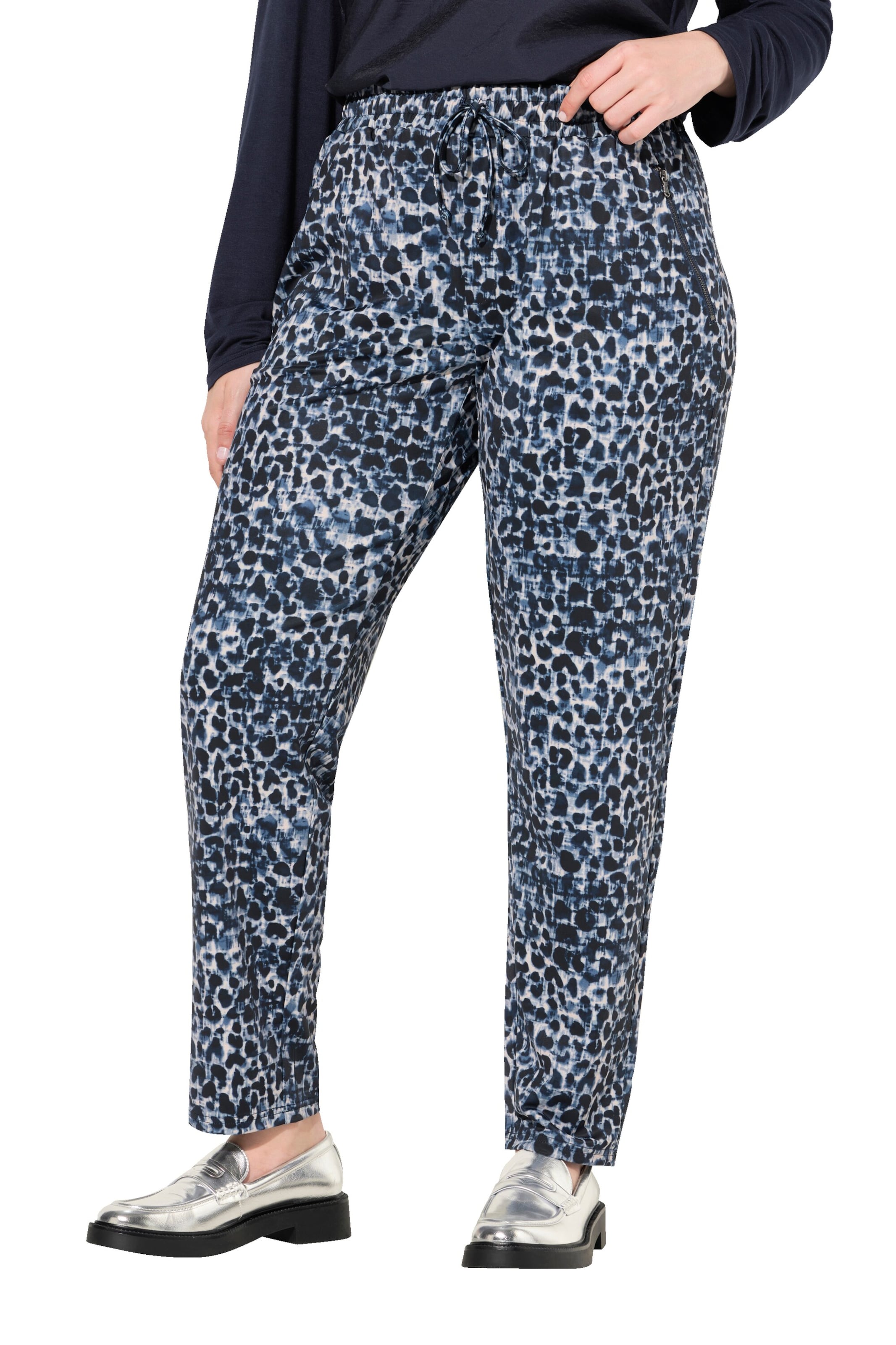 Ulla Popken Tapered Bukser i blå: forside