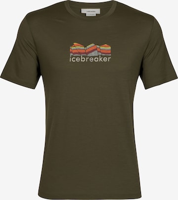 ICEBREAKER Performance Shirt 'Tech Lite II Mountain Geology' in Green: front