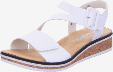 Rieker Strap Sandals in White: front