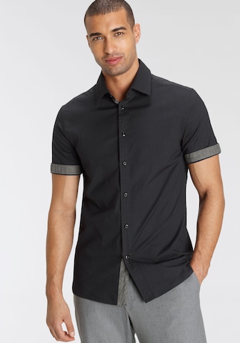 BRUNO BANANI Regular Fit Hemd in Schwarz