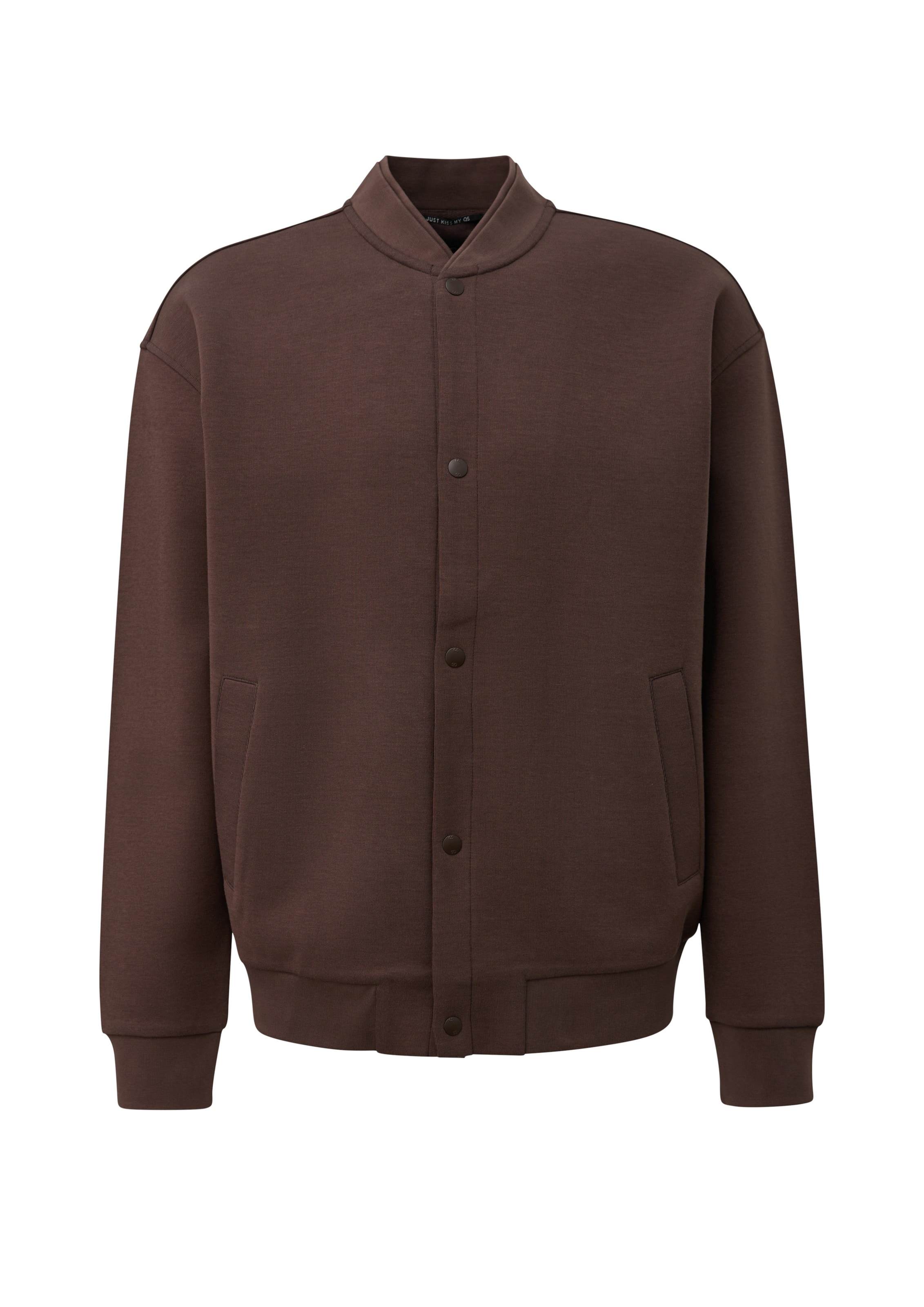 QS Sweat jacket in Brown: front