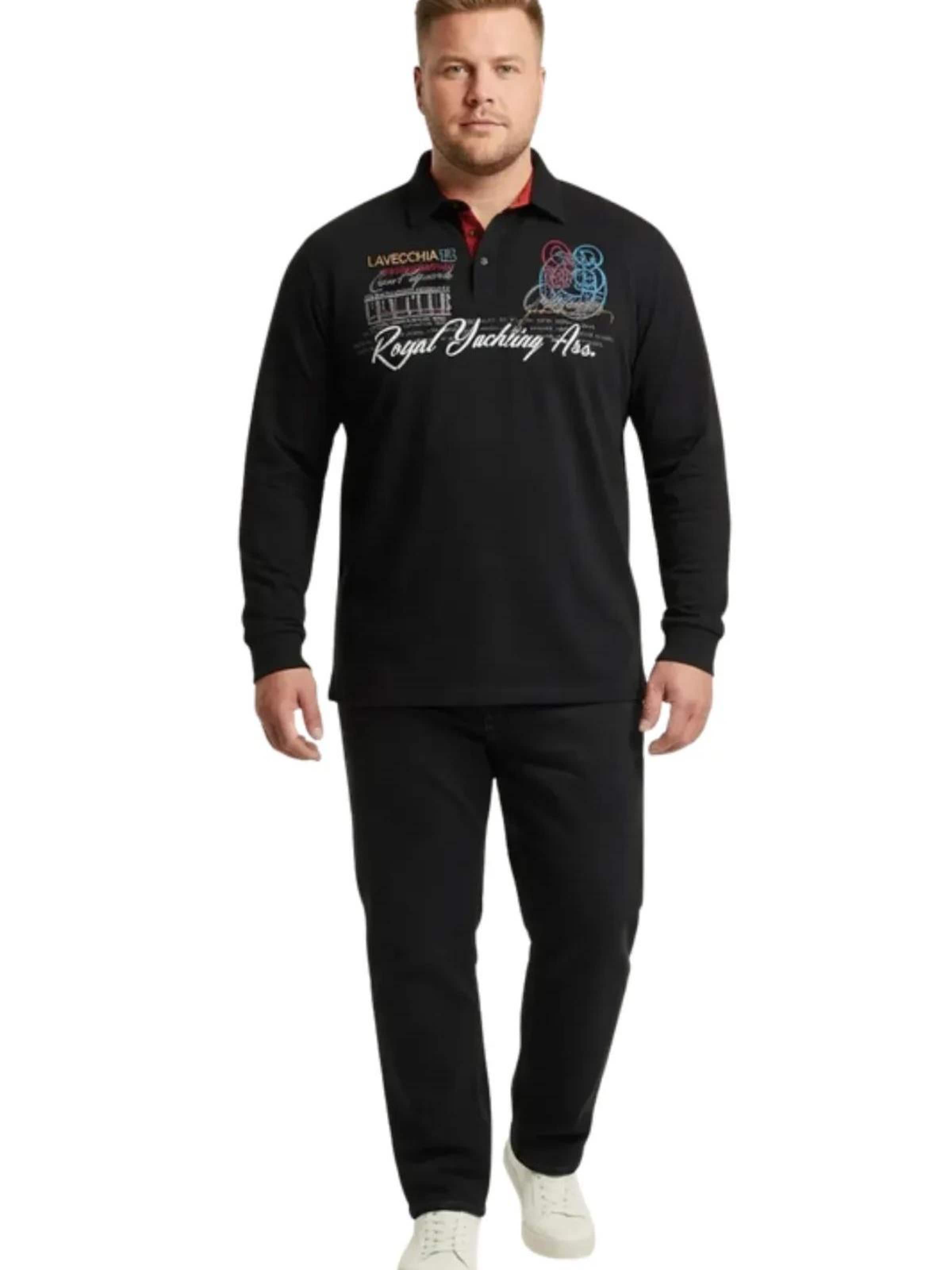 Lavecchia Sweatshirt 'LV-2024 Übergrößen' in Zwart: voorkant