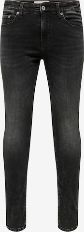 Only & Sons Skinny Jeans 'Warp' in Black: front