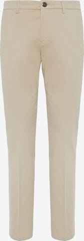 Pantalon chino Boggi Milano en beige : devant