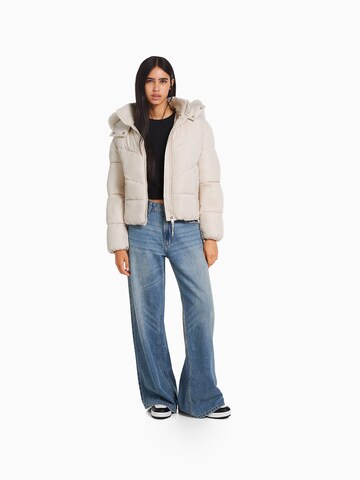 Bershka Winterjas in Beige