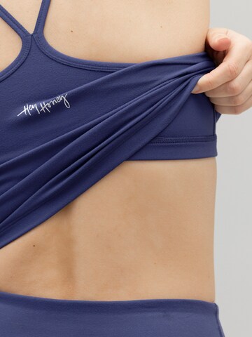 Hey Honey Bustier Sport-BH 'Longline Unicolor' in Blau