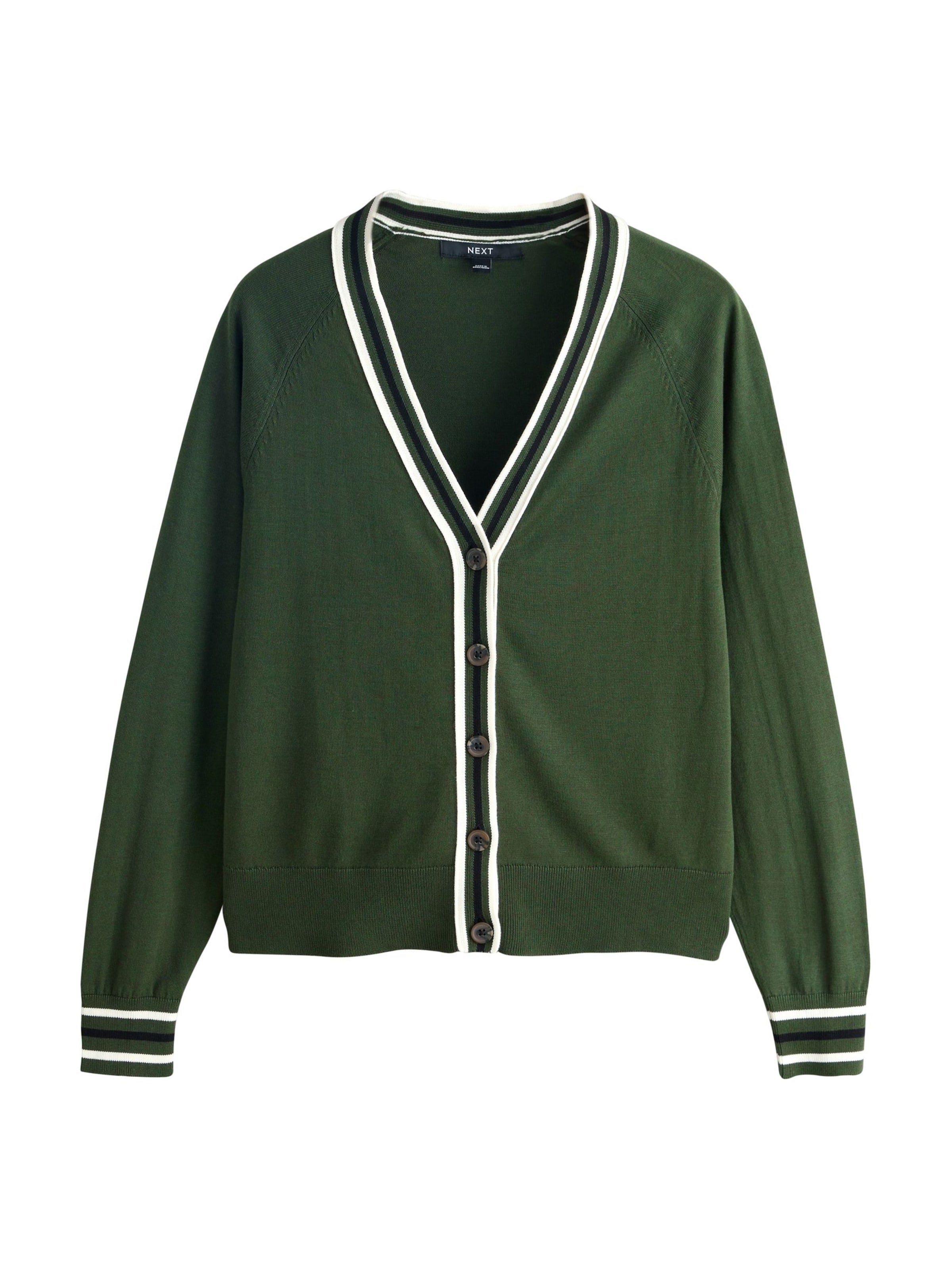 Next Knit cardigan in Dark green / White, Item view