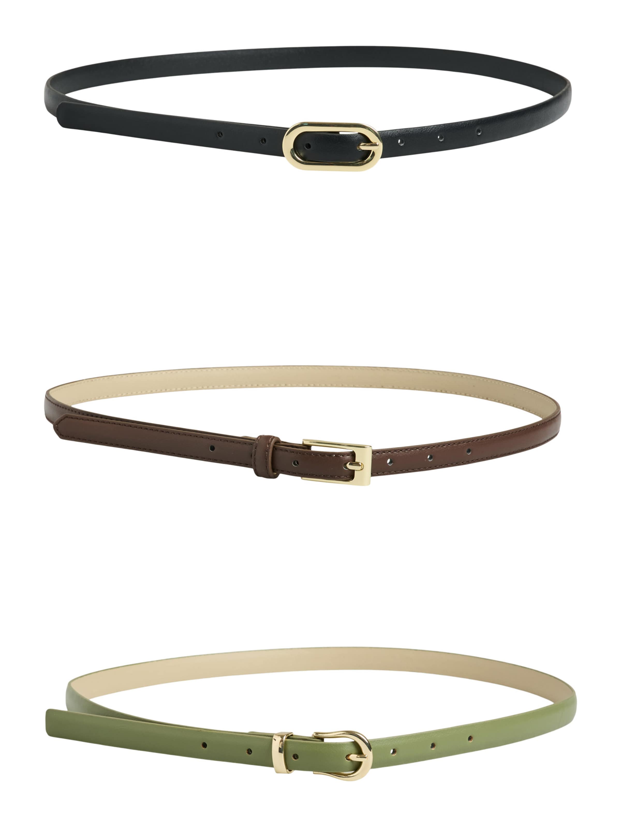 PIECES Belt in Brown / Light green / Black, Item view