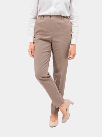 Goldner Regular Pleated Pants in Beige: front