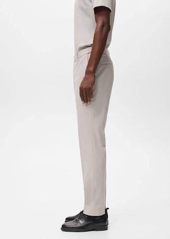 MANGO MAN Slim fit Pleated Pants 'Zurich' in Beige